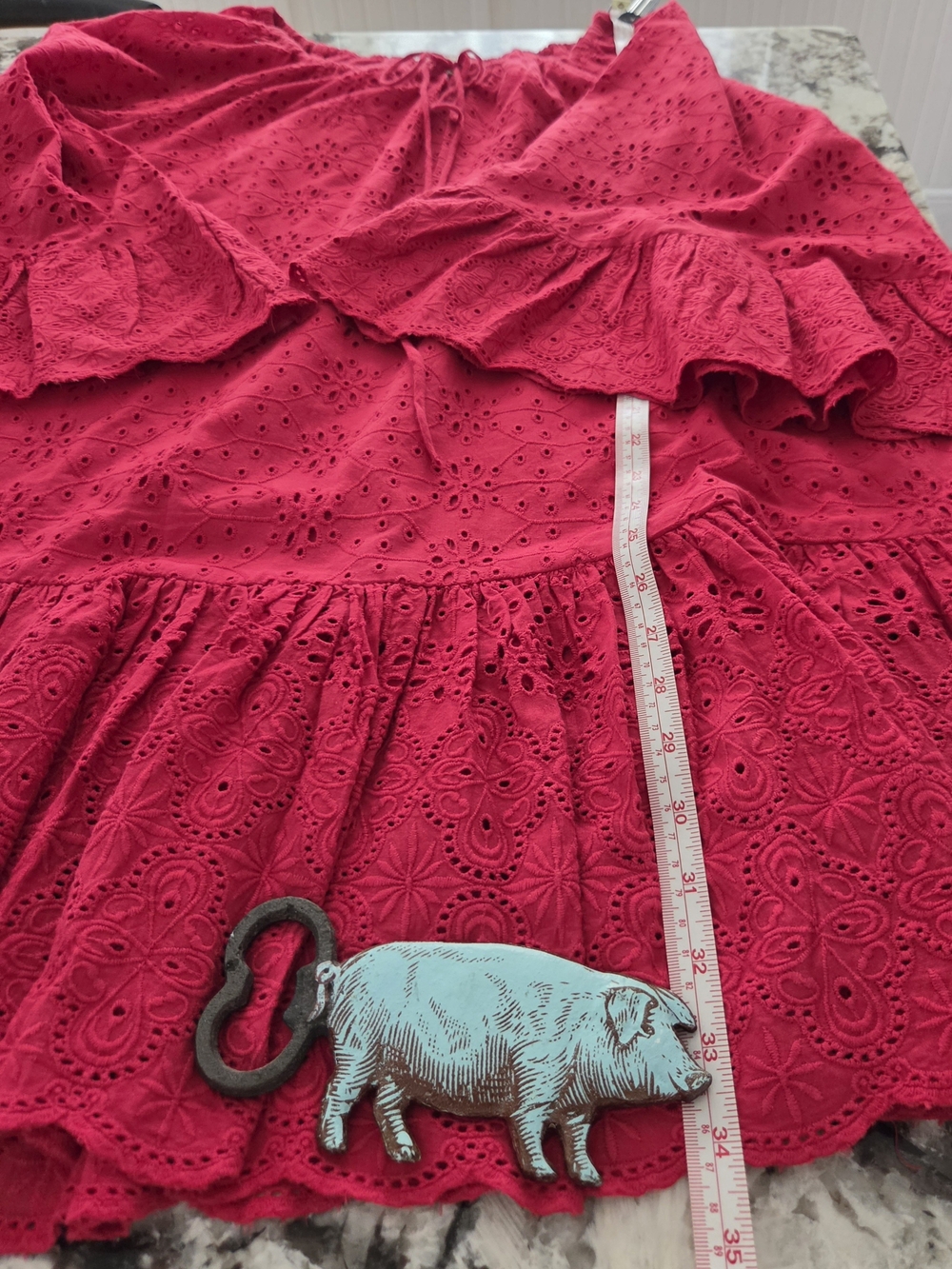 Sundance Raspberry Eyelet Ruffled Swim Cover-Up - Picture 6 of 7